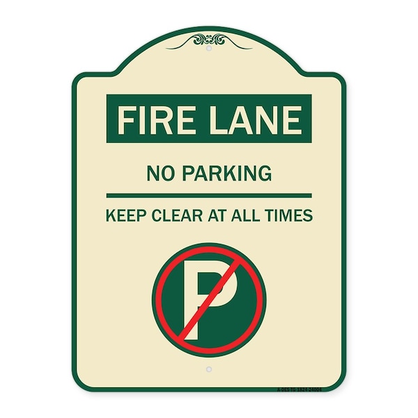 Signmission Fire Lane No Parking Keep Clear All Times Heavy-Gauge Aluminum Sign, 24" x 18", TG-1824-24004 A-DES-TG-1824-24004 - main